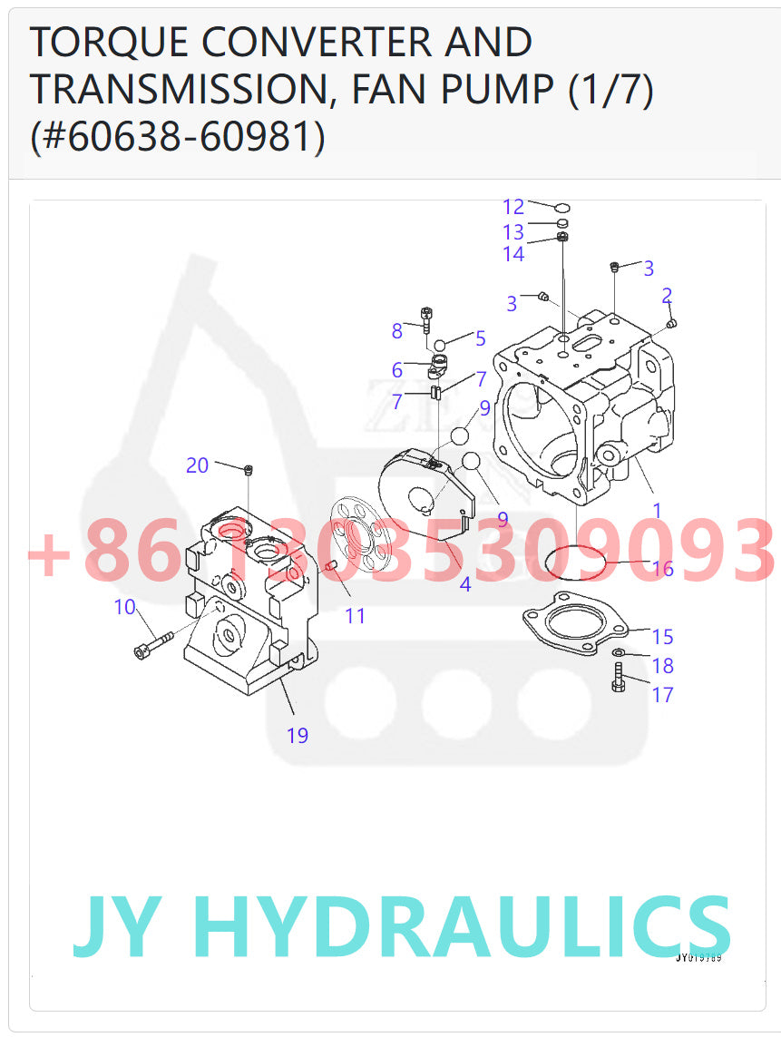 KOMATSU WA600-6 WA600-6R WD600-6 WHEEL LOADER 708-1T-00431 708-1T-01431 FAN PUMP PARTS