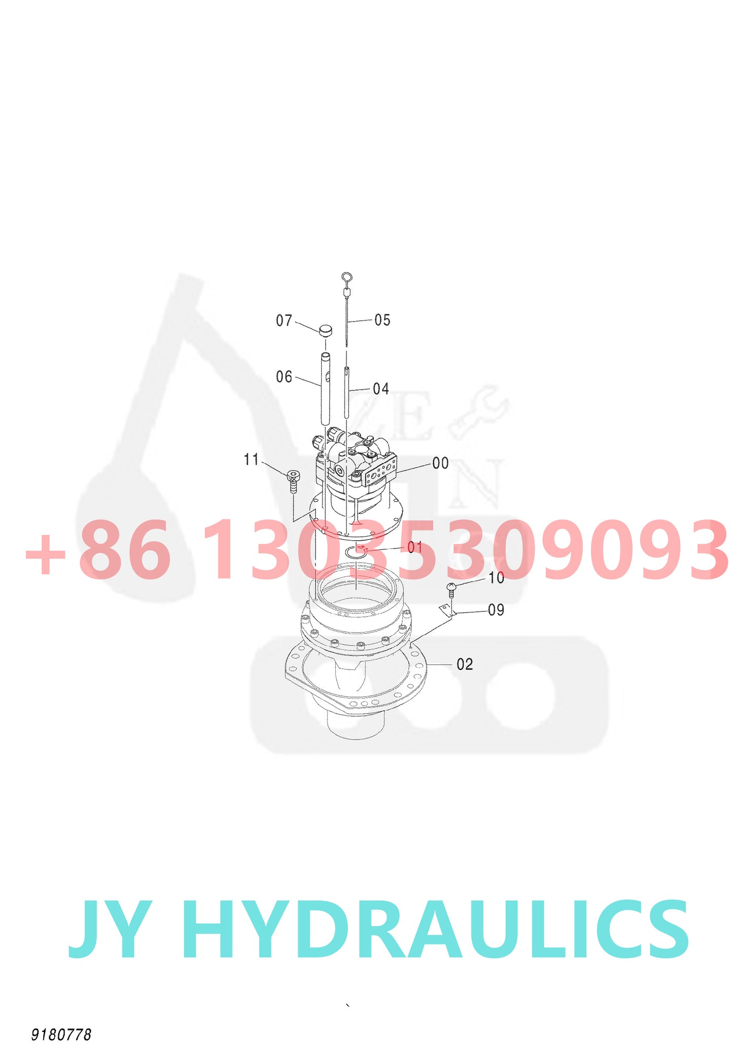 HITACHI 9180778 SWING DEVICE 4423009 OIL MOTOR PARTS