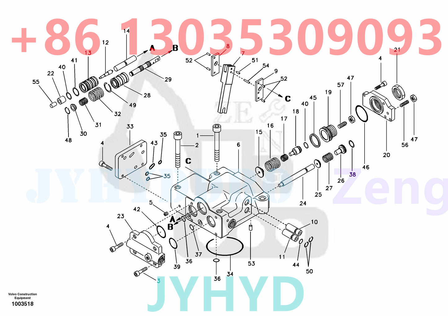 VOLVO EC290 EC290B EXCAVATOR HYDRAULIC PUMP VOE14533619 REGULATOR