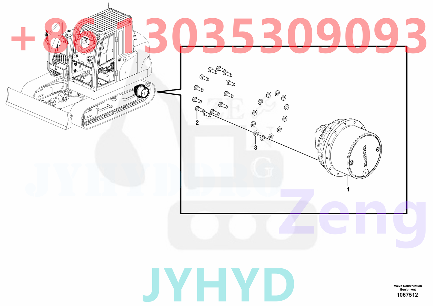 VOLVO VOE14685553 VOE14687064 VOE14707179 VOE14714814 VOE14722718 TRAVEL MOTOR ROTARY GROUP AND SPARE PARTS