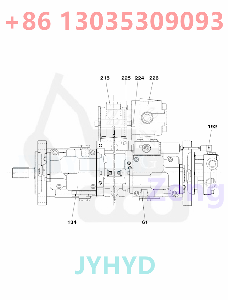 CASE CX130 EXCAVATOR KNJ3024 HYDRAULIC PUMP ROTARY GROUP