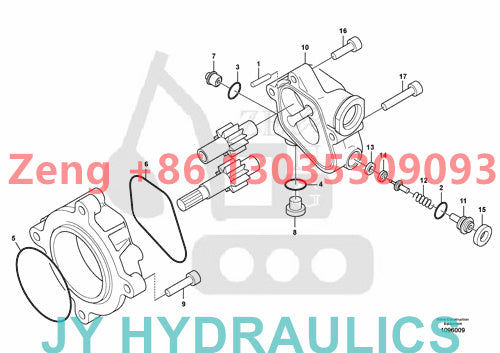 VOLVO EC300D EC300E PL3005D PL3005E excavator hydraulic pump rotary group and spare parts