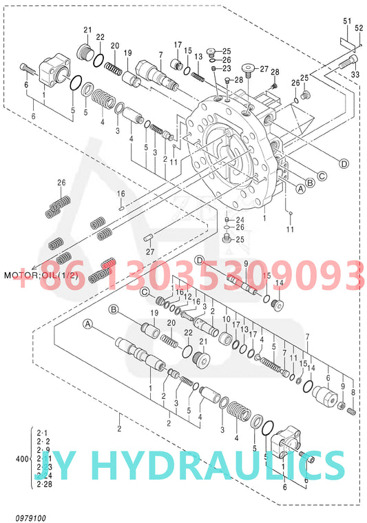 HITACHI 9262852 9275946 TRAVEL DEVICE 4637796 4652345 OIL MOTOR ROTARY GROUP