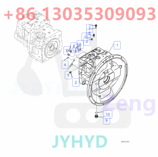 KOMATSU 708-2J-00030 708-2J-01030 HYDRAULIC PUMP PARTS