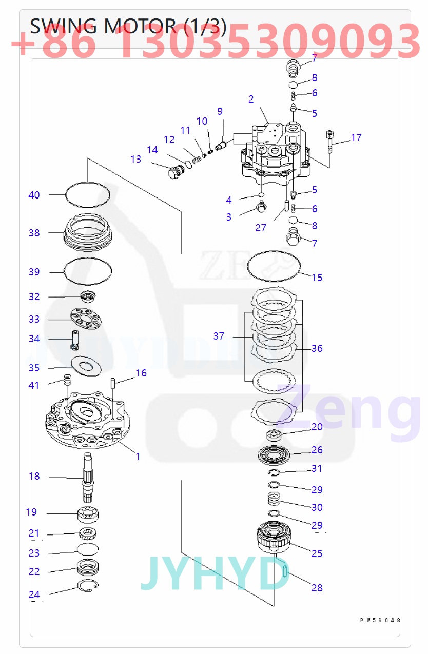 KOMATSU 21W-26-00100 21W-26-00120 21W-26-00130 21W-26-00132 708-7S-00241 708-7S-00242 SWING MOTOR PARTS
