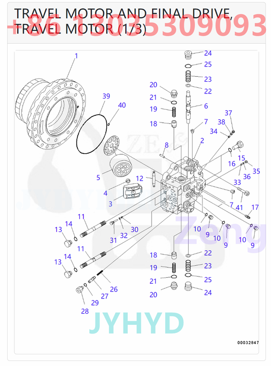 KOMATSU 208-27-00321 706-8J-01030 TRAVEL MOTOR ROTARY GROUP AND SPARE PARTS