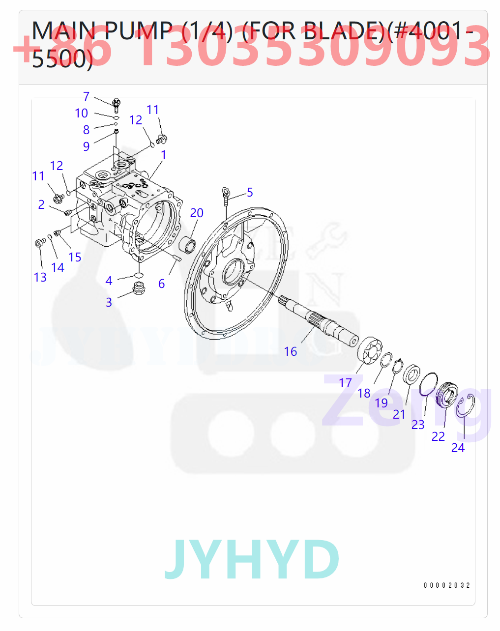 KOMATSU 708-3T-00215 708-3T-00216 708-3T-00217 708-3T-01114 708-3T-01115 708-3T-01116 HYDRAULIC PUMP ROTARY GROUP AND SPARE PARTS