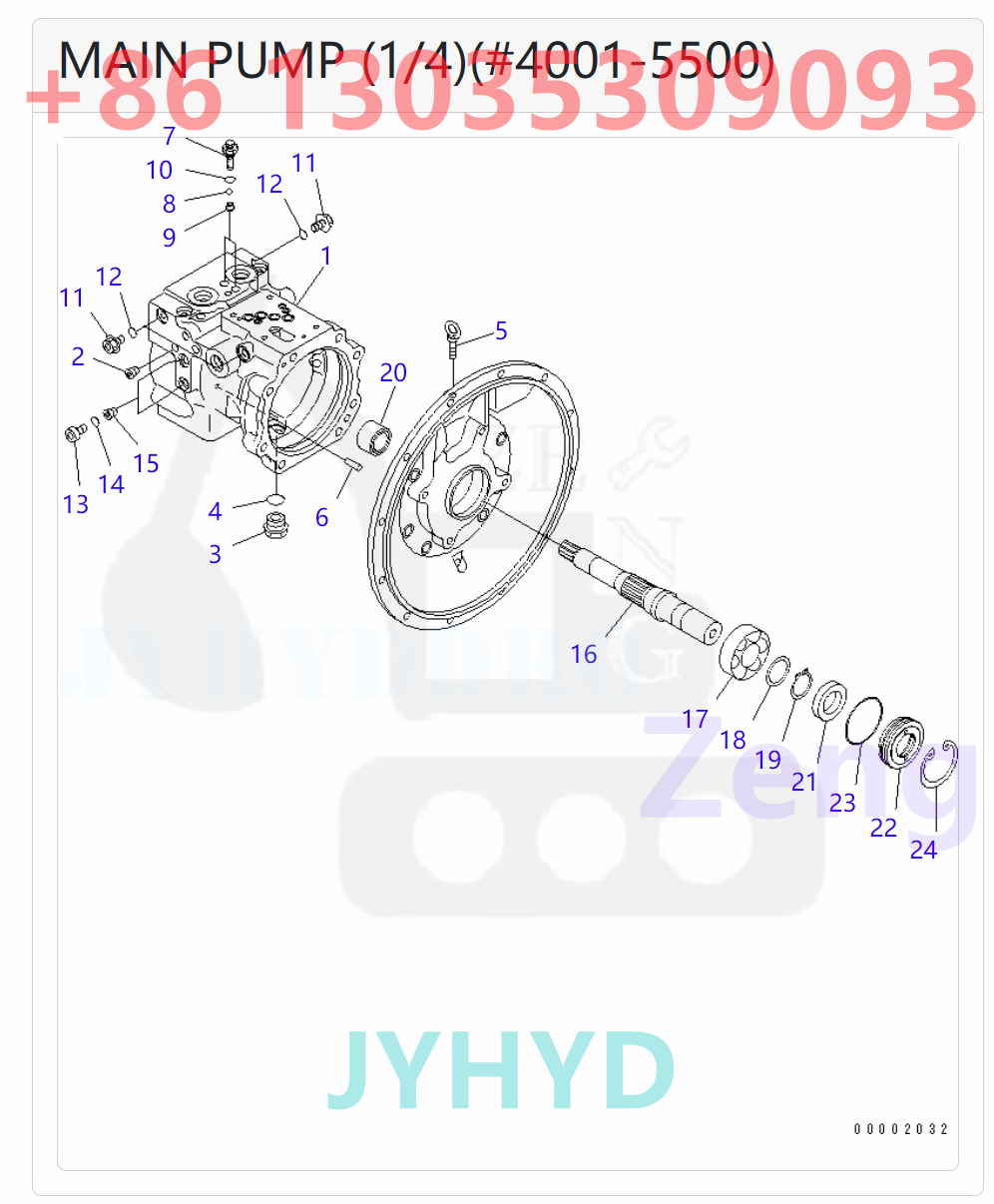 KOMATSU 708-3T-00114 708-3T-00115 708-3T-00116 708-3T-01114 708-3T-01115 708-3T-01116 HYDRAULIC PUMP ROTARY GROUP AND SPARE PARTS