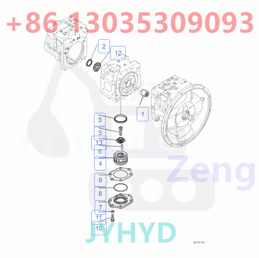 KOMATSU 708-2J-00030 708-2J-01030 HYDRAULIC PUMP ROTARY GROUP AND SPARE PARTS