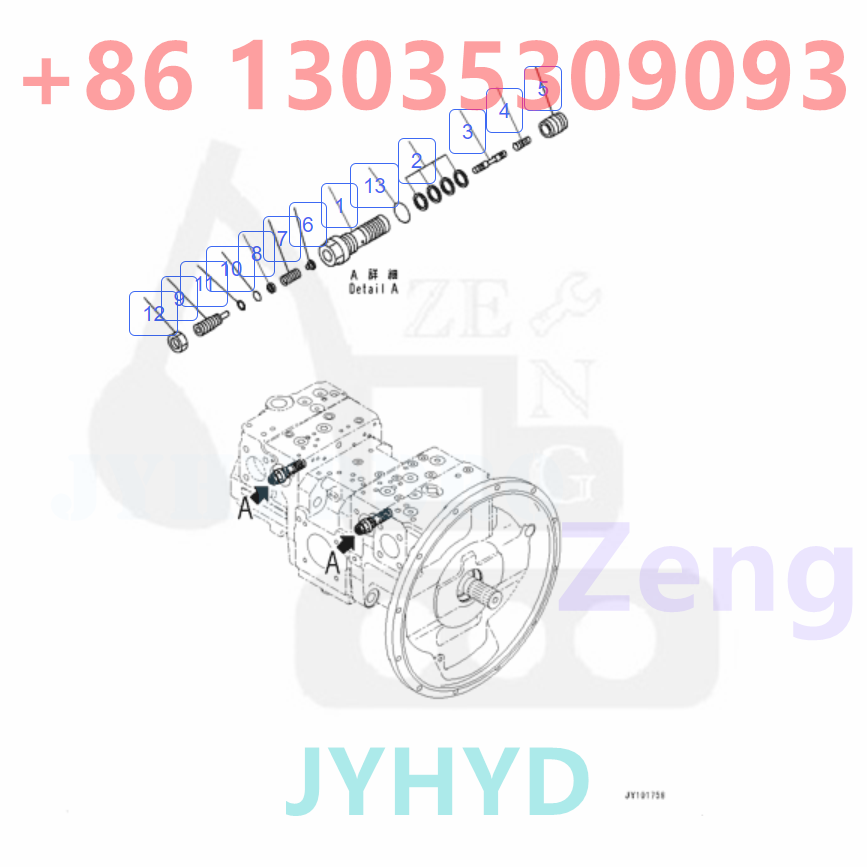 KOMATSU 708-2J-00030 708-2J-01030 HYDRAULIC PUMP PARTS