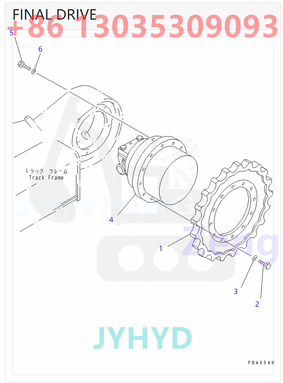 KOMATSU 201-60-73601 TZ500D200000-G TRAVEL MOTOR ROTARY GROUP AND SPARE PARTS