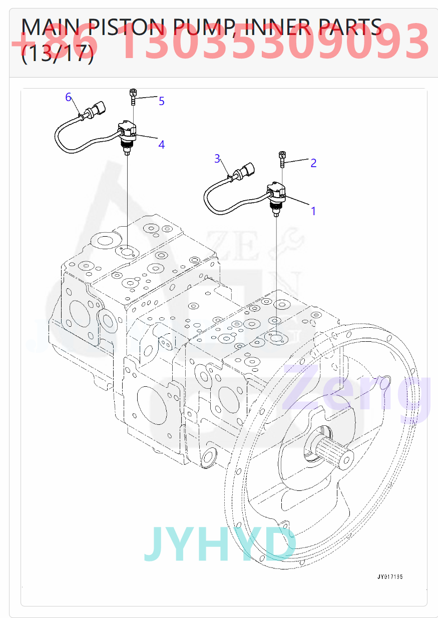KOMATSU 708-2J-00010 708-2J-01010 HYDRAULIC PUMP PARTS
