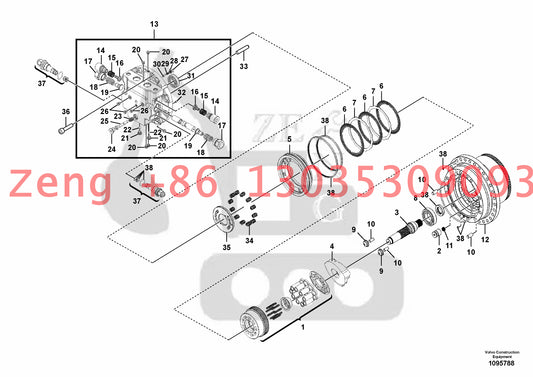 Volvo EC210D EC220D EC220E EC250D EC250E excavator VOE14728804 VOE14728665 travel motor yoke piston servo piston