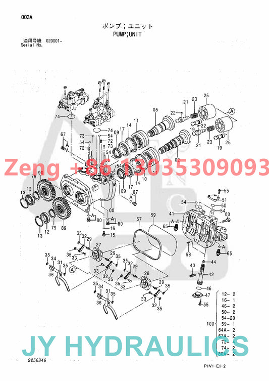 HITACHI 9256125 9257348 HYDRAULIC PUMP PARTS