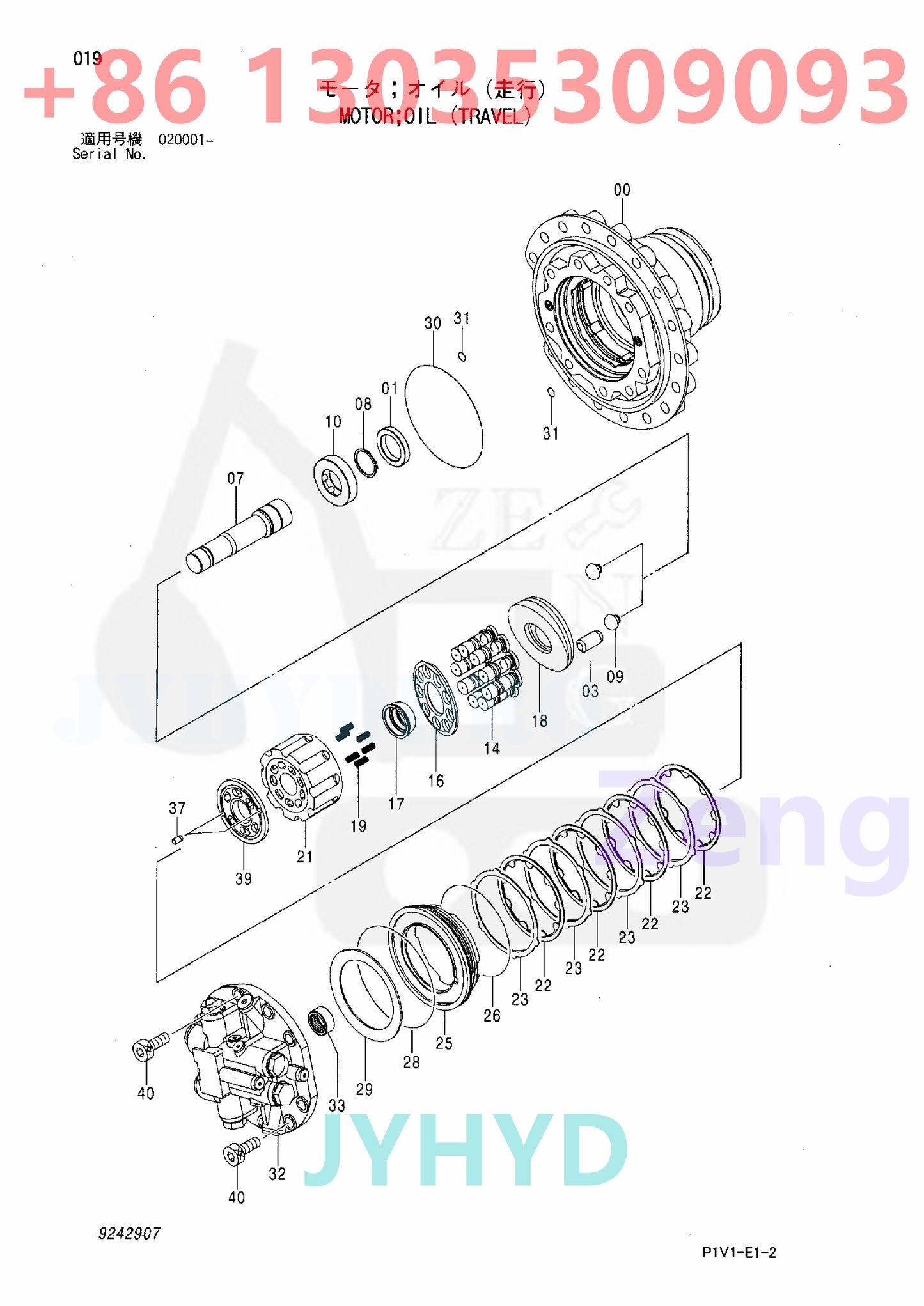 HITACHI 9242907 9257553 9243839 9256989 TRAVEL MOTOR ROTARY GROUP AND SPARE PARTS