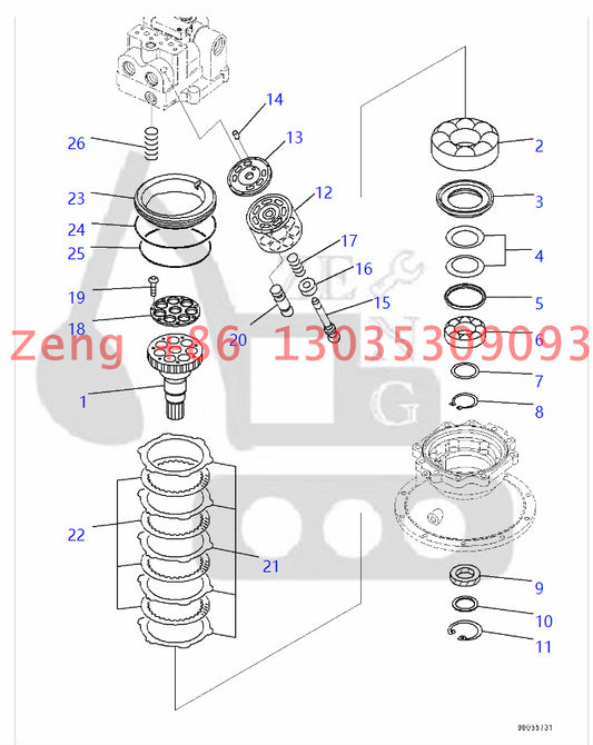 KMF160 KMV160 swing motor parts