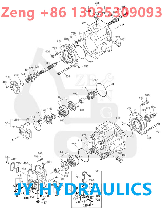 DOOSAN DX300LC-5 EXCAVATOR 401107-02157 400914-00395A HYDRAULIC PUMP ROTARY GROUP AND SPARE PARTS