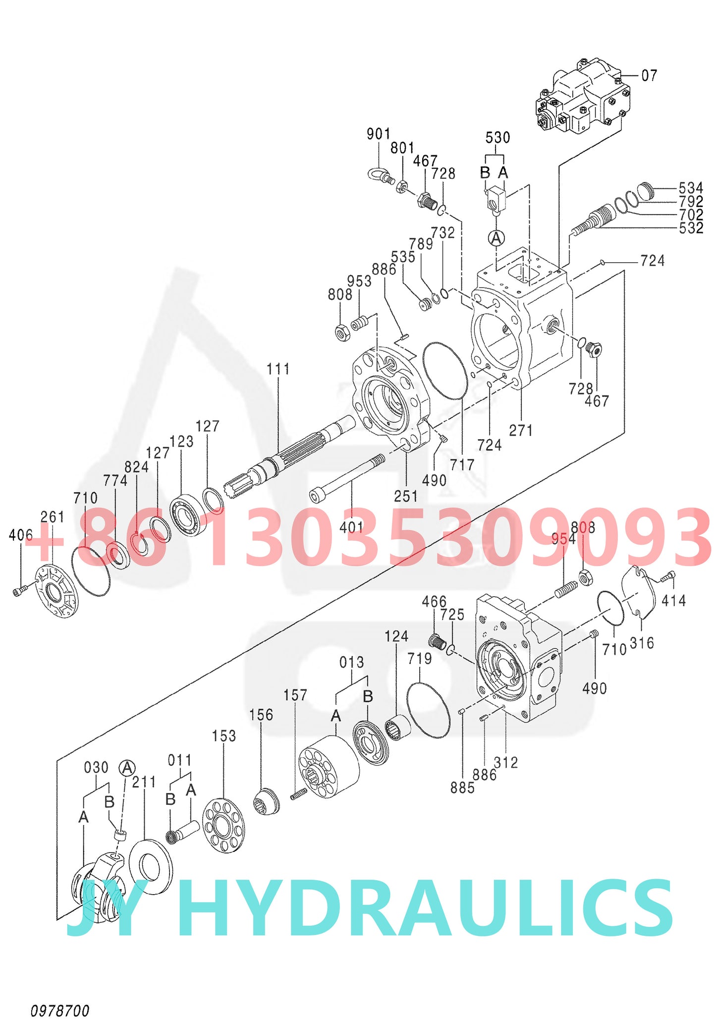 HITACHI ZX450-3 EXCAVATOR K3V63S-102R-1F29 FAN PUMP