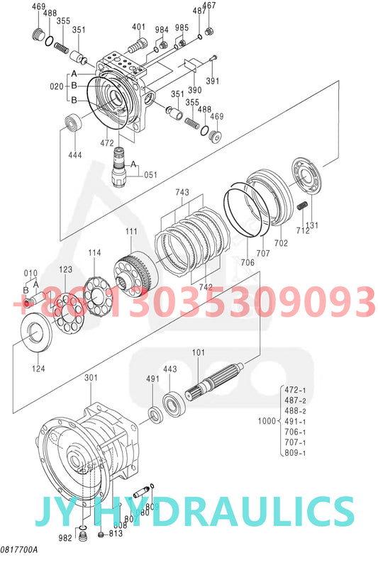 HITACHI 9180778 SWING DEVICE 4423009 OIL MOTOR PARTS