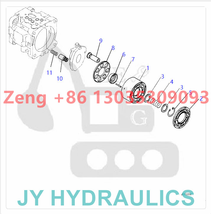 KOMATSU PC27MR-3 PC30MR-3 excavator 708-1S-00410 708-1S-00411 708-1S-00420 708-1S-00421 708-1S-01140 708-1S-01310 hydraulic pump rotary group and spare parts
