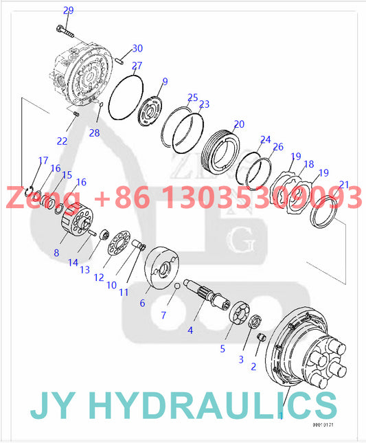 KOMATSU PC27MR-3 PC30MR-3 PC35MR-3 excavator 22F-60-31100 travel motor rotary group and spare parts