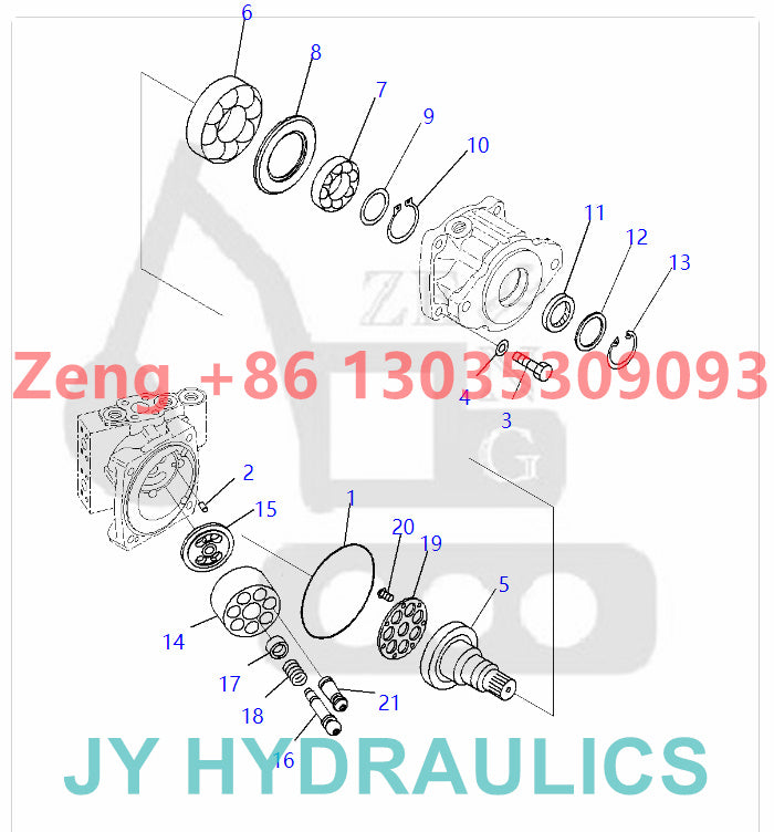 KOMATSU D155AX-6 D155AX-6A D155AX-7 bulldozers 706-7H-01101 hydraulic motor rotary group and spare parts