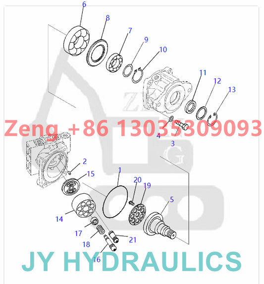 KOMATSU D155AX-6 D155AX-6A D155AX-7 bulldozers 706-7H-01101 hydraulic motor rotary group and spare parts