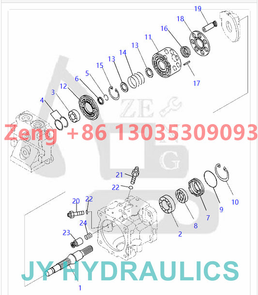 KOMATSU WA380-6 WA430-6 WA450-6 WA470-6 WA470-6A WA480-6 WHEEL LOADER D375A-5 D375A-5E0 BULLDOZERS 708-1S-00940 708-1S-01940 FAN PUMP ROTARY GROUP
