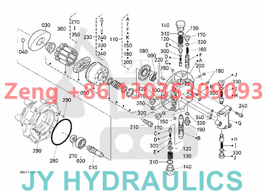 KUBOTA KX161-3 EXCAVATOR TRAVEL MOTOR PARTS