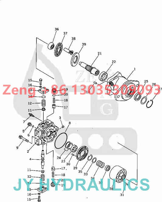 KOMATSU D65EX-12 D65EX-12H D65EX-12-E  D65EX-12U D65PX-12 D65PX-12-E D65PX-12U  bulldozers HSS MOTOR PARTS