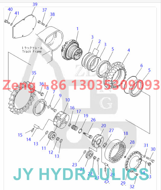 KOMATSU PC350LC-8 EXCAVATOR FINAL DRIVE TRAVEL REDUCTION GEARBOX PARTS