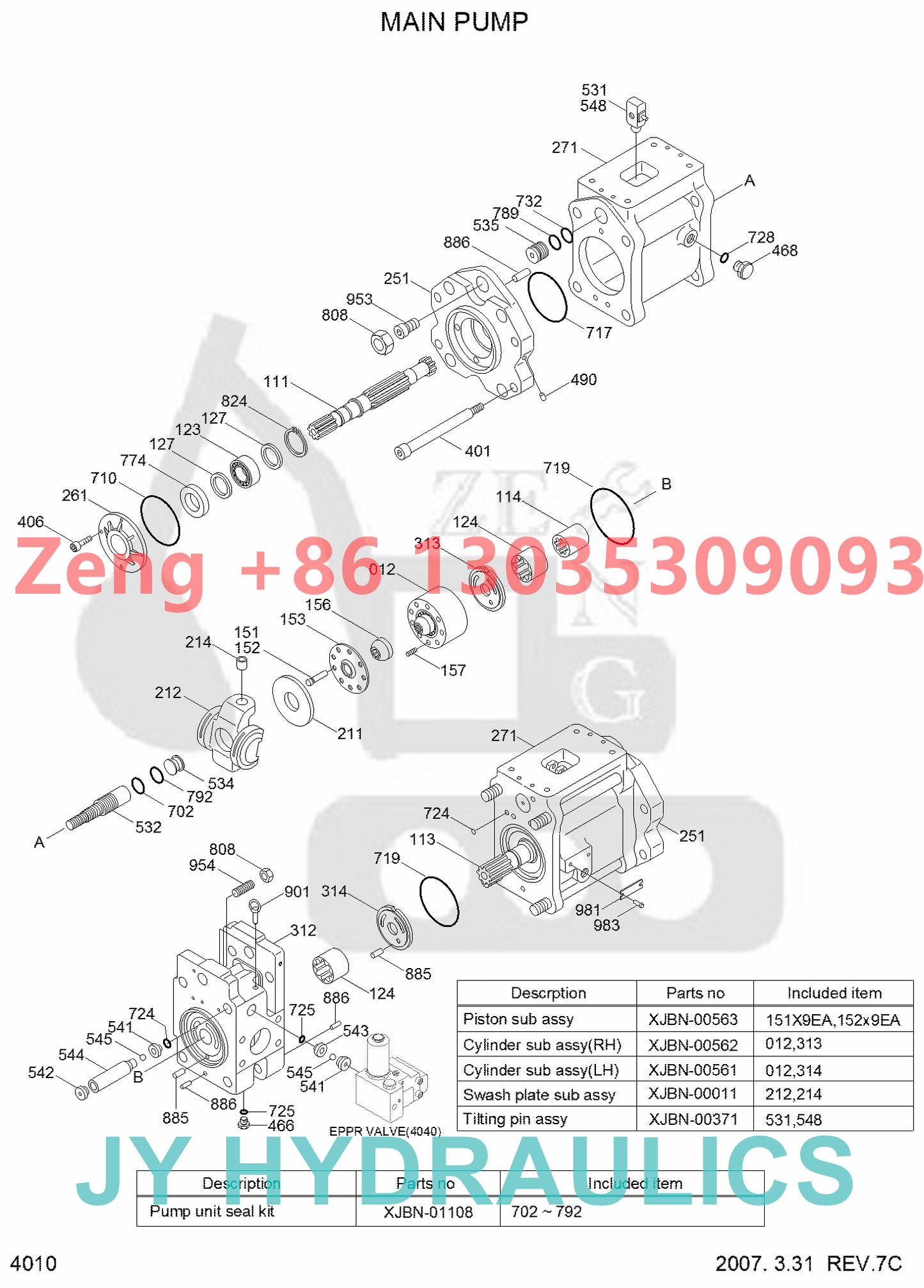 HYUNDAI R320LC-7 R320LC-7A excavator 31N9-10010 hydraulic pump parts