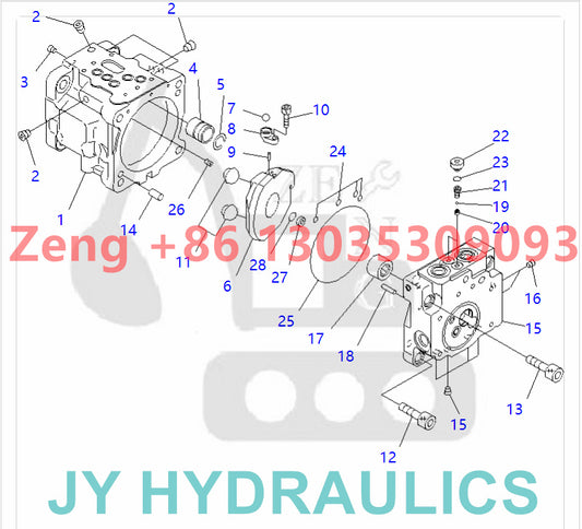 Komatsu PC35MR-3 excavator 708-3S-00710 708-3S-00711 708-3S-01720 hydraulic pump parts