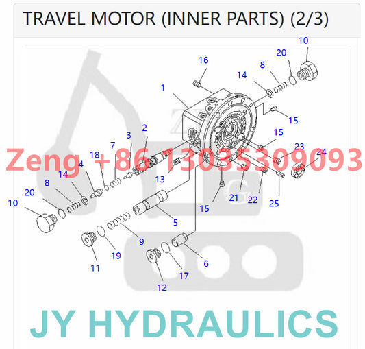 KOMATSU PC35MR-1 PC35MRX-1A PC38UU-3 excavator 22F-60-11210 FUPMV-1B-1911B travel motor parts