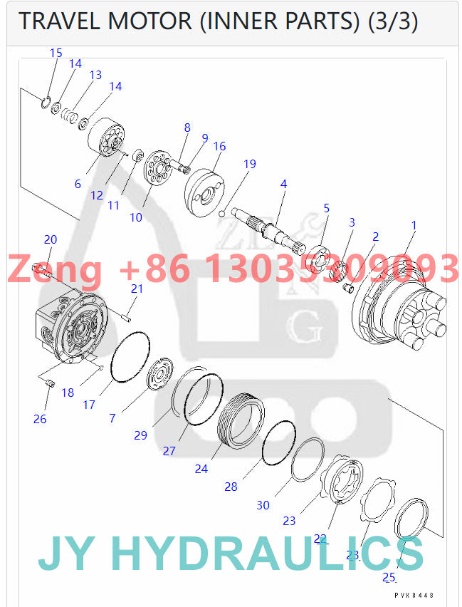 KOMATSU PC35MR-1 PC35MRX-1A PC38UU-3 excavator 22F-60-11210 FUPMV-1B-1911B travel motor rotary group