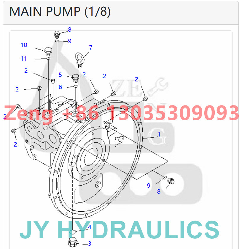 KOMATSU PC130-7 PC130-7K EXCAVATOR 708-1L-00650 708-1L-01650 HYDRAULIC PUMP ROTARY GROUP AND SPARE PARTS