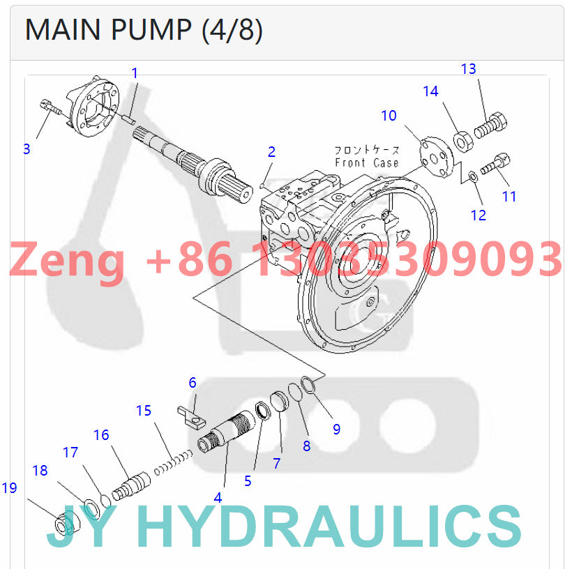 KOMATSU PC130-7 PC130-7K EXCAVATOR 708-1L-00650 708-1L-01650 HYDRAULIC PUMP ROTARY GROUP AND SPARE PARTS