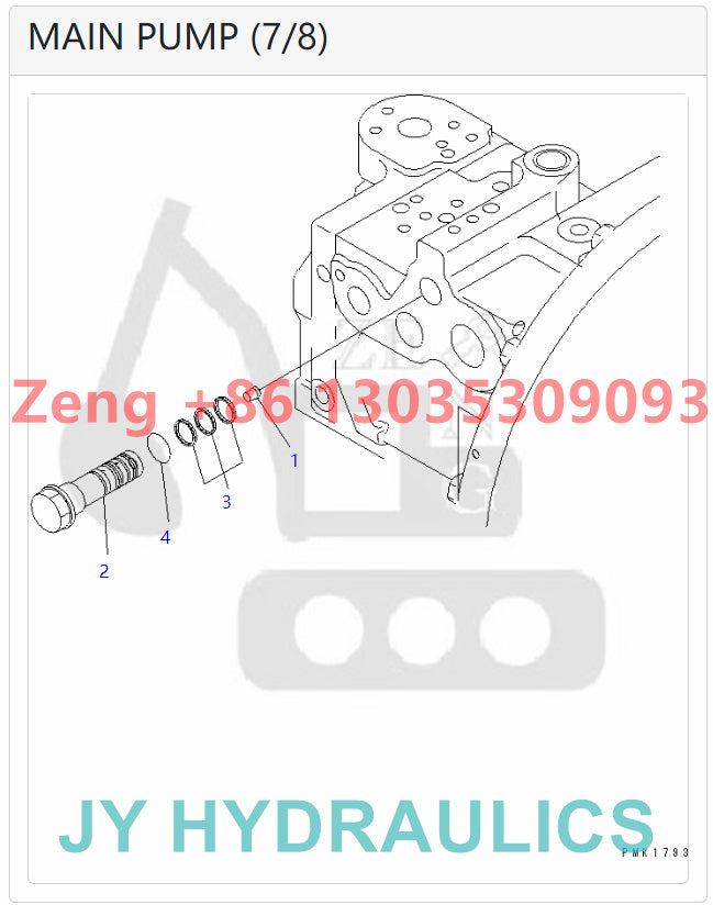 KOMATSU PC130-7 PC130-7K EXCAVATOR 708-1L-00650 708-1L-01650 HYDRAULIC PUMP ROTARY GROUP AND SPARE PARTS