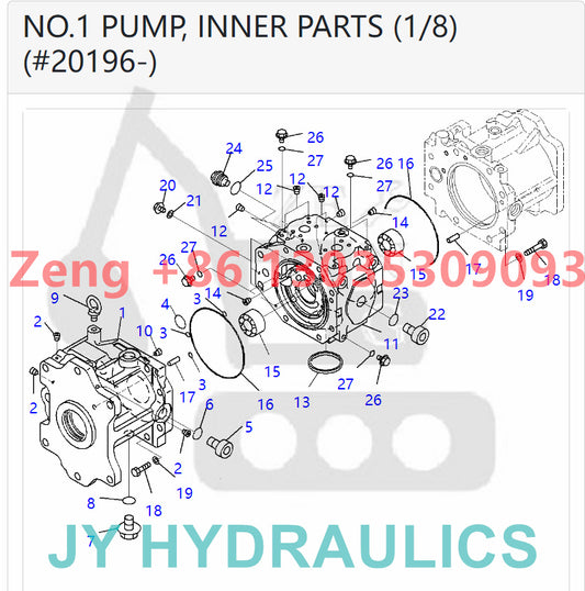 KOMATSU PC2000-8 EXCAVATOR 708-2K-00122 708-2K-01123 HYDRAULIC PUMP PARTS