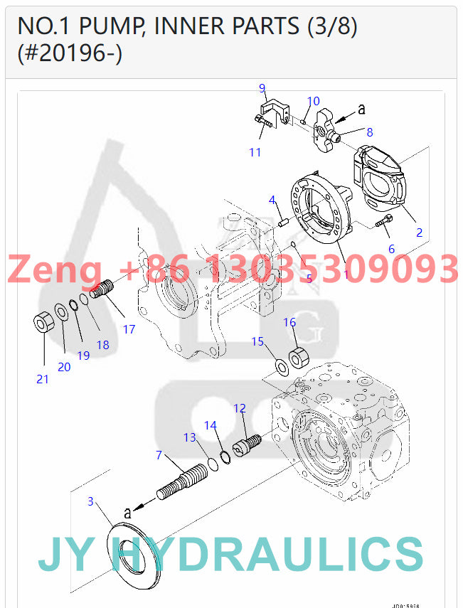 KOMATSU PC2000-8 EXCAVATOR 708-2K-00122 708-2K-01123 HYDRAULIC PUMP PARTS