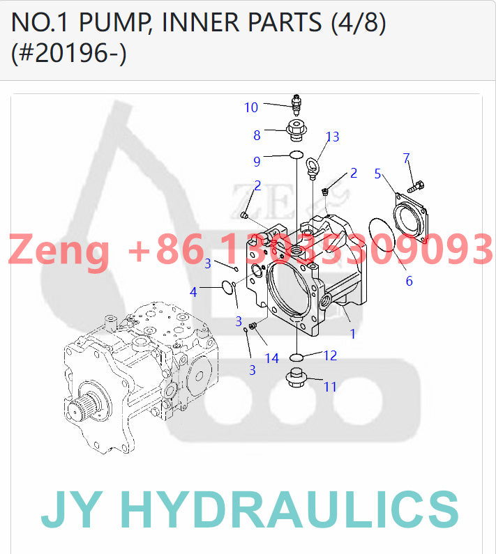 KOMATSU PC2000-8 EXCAVATOR 708-2K-00122 708-2K-01123 HYDRAULIC PUMP PARTS