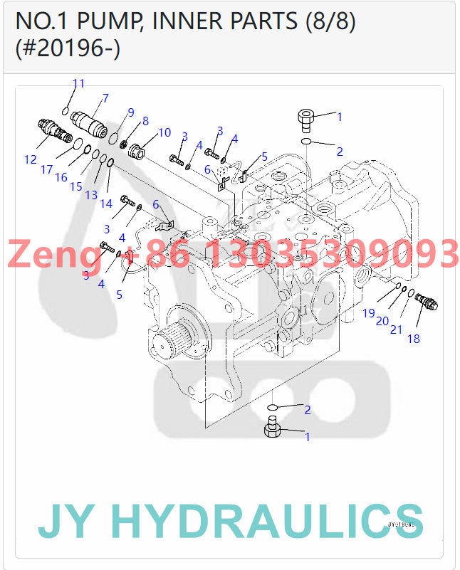 KOMATSU PC2000-8 EXCAVATOR 708-2K-00122 708-2K-01123 HYDRAULIC PUMP PARTS