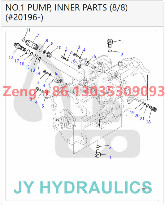 KOMATSU PC2000-8 EXCAVATOR 708-2K-00122 708-2K-01123 HYDRAULIC PUMP ROTARY GROUP