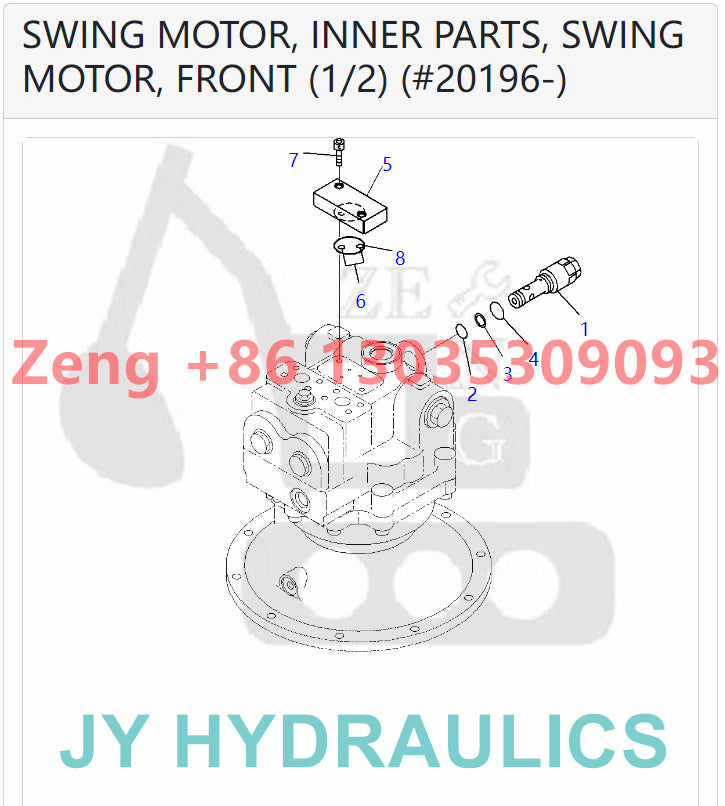 KOMATSU PC1250-8 PC1250-8R PC1250LC-8  PC1250SP-8 PC1250SP-8R PC2000-8 EXCAVATOR 706-7K-01121 706-7K-01130 706-7K-03111 706-7K-03130 SWING MOTOR ROTARY GROUP