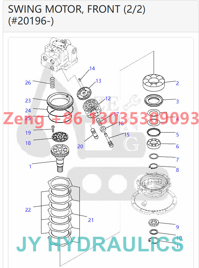KOMATSU PC1250-8 PC1250-8R PC1250LC-8  PC1250SP-8 PC1250SP-8R PC2000-8 EXCAVATOR 706-7K-01121 706-7K-01130 706-7K-03111 706-7K-03130 SWING MOTOR ROTARY GROUP