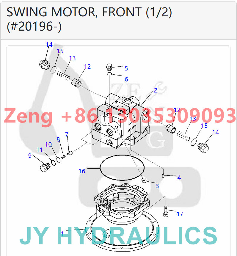 KOMATSU PC1250-8 PC1250-8R PC1250LC-8  PC1250SP-8 PC1250SP-8R PC2000-8 EXCAVATOR 706-7K-01121 706-7K-01130 706-7K-03111 706-7K-03130 SWING MOTOR PARTS