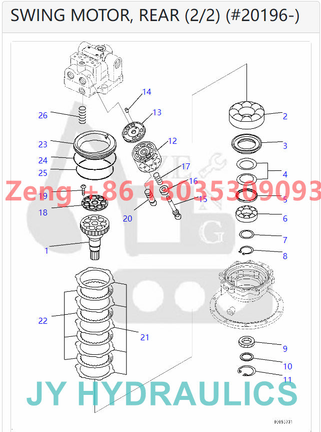 KOMATSU PC1250-8 PC1250-8R PC1250LC-8  PC1250SP-8 PC1250SP-8R PC2000-8 EXCAVATOR 706-7K-01121 706-7K-01130 706-7K-03111 706-7K-03130 SWING MOTOR PARTS