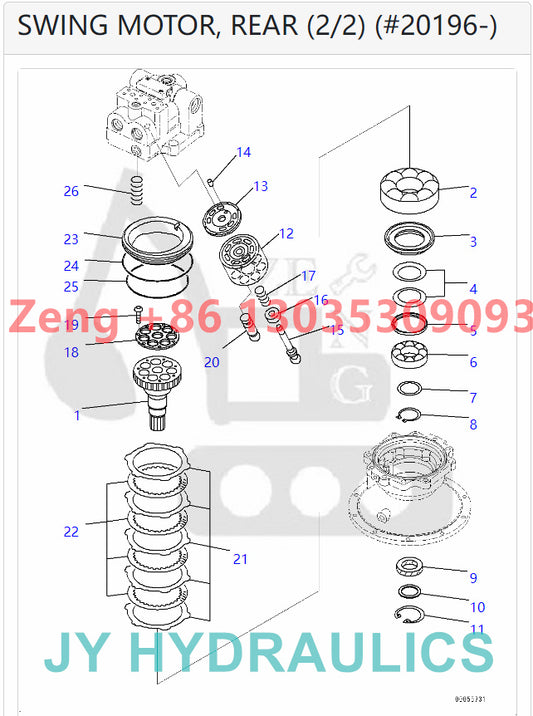 KOMATSU PC1250-8 PC1250-8R PC1250LC-8  PC1250SP-8 PC1250SP-8R PC2000-8 EXCAVATOR 706-7K-01121 706-7K-01130 706-7K-03111 706-7K-03130 SWING MOTOR ROTARY GROUP AND SPARE PARTS