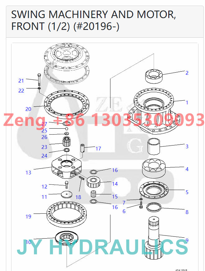 KOMATSU PC1250-8 PC1250-8R PC1250LC-8  PC1250SP-8 PC1250SP-8R PC2000-8 EXCAVATOR 706-7K-01121 706-7K-01130 706-7K-03111 706-7K-03130 SWING REDUCTION GEARBOX PARTS
