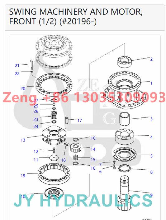 KOMATSU PC1250-8 PC1250-8R PC1250LC-8  PC1250SP-8 PC1250SP-8R PC2000-8 EXCAVATOR 706-7K-01121 706-7K-01130 706-7K-03111 706-7K-03130 SWING REDUCTION GEARBOX PARTS